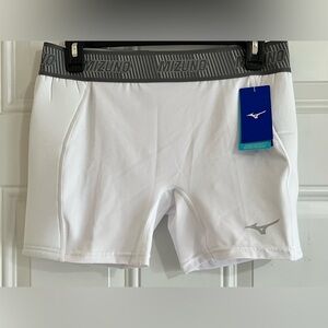 NWT Mizuno Women’s Aero Vent Padded Sliding Shorts Women’s XL‎ White 4” Inseam
